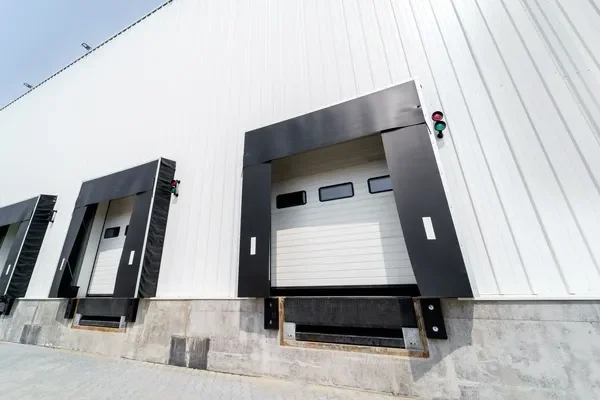 Imagen de puertas seccionales y sellos de andén de una Comercializadora Industrial para proteger la mercancía