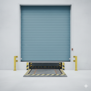 Toma fotografica frontal de puerta azulada con minidock instalado