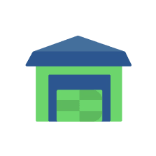 Icono de un almacen que hace referencia a puertas y cortinas, el cual es otro producto especializado que ofrece la comercializadora industrial número 1