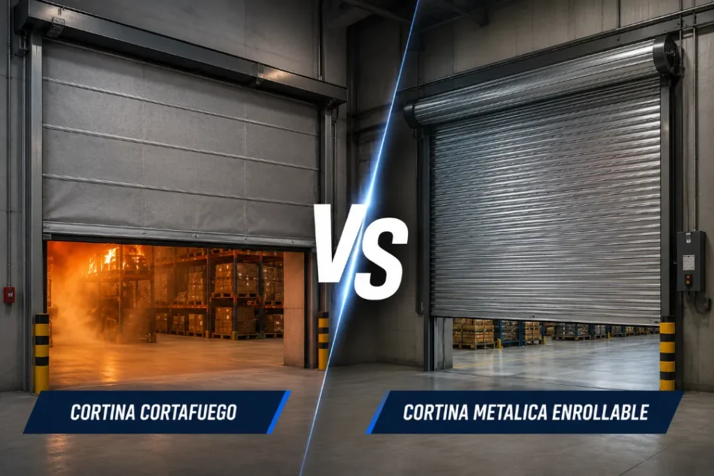 Cortina cortafuego vs. cortina metálica enrollable: ¿Cuál necesita tu empresa?