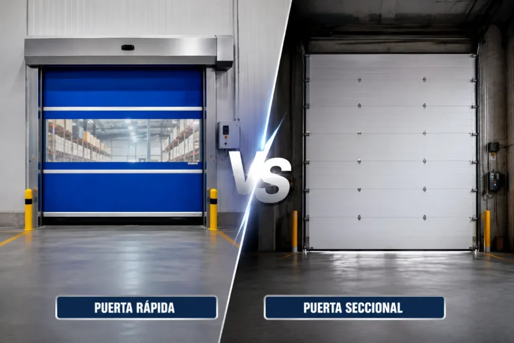 Puertas rápidas vs puertas seccionales: diferencias, ventajas y cuál elegir